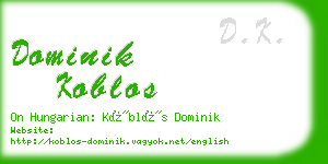 dominik koblos business card